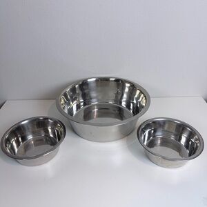 3 Stainless Steel Dog Bowls Set XXL 14” & 2 -8”